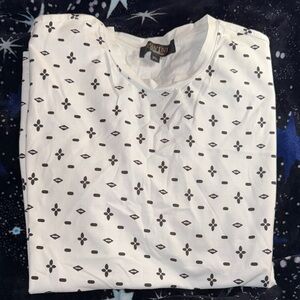 White Patterned Men's Short Sleeve Tee